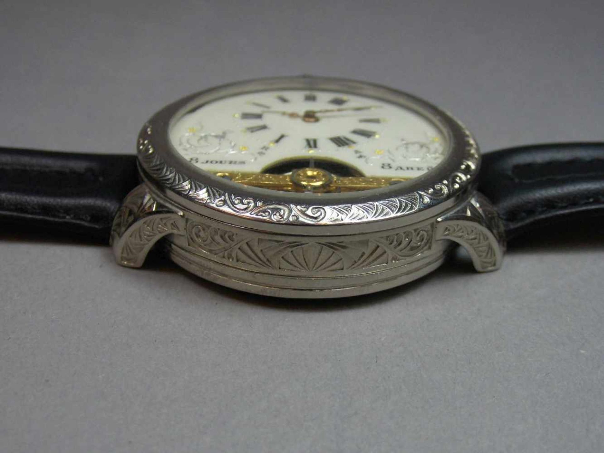 ARMBANDUHR / MARIAGE / wristwatch, 20. Jh., Handaufzug (Krone & Drücker). Französisches 8-Tage- - Image 3 of 7