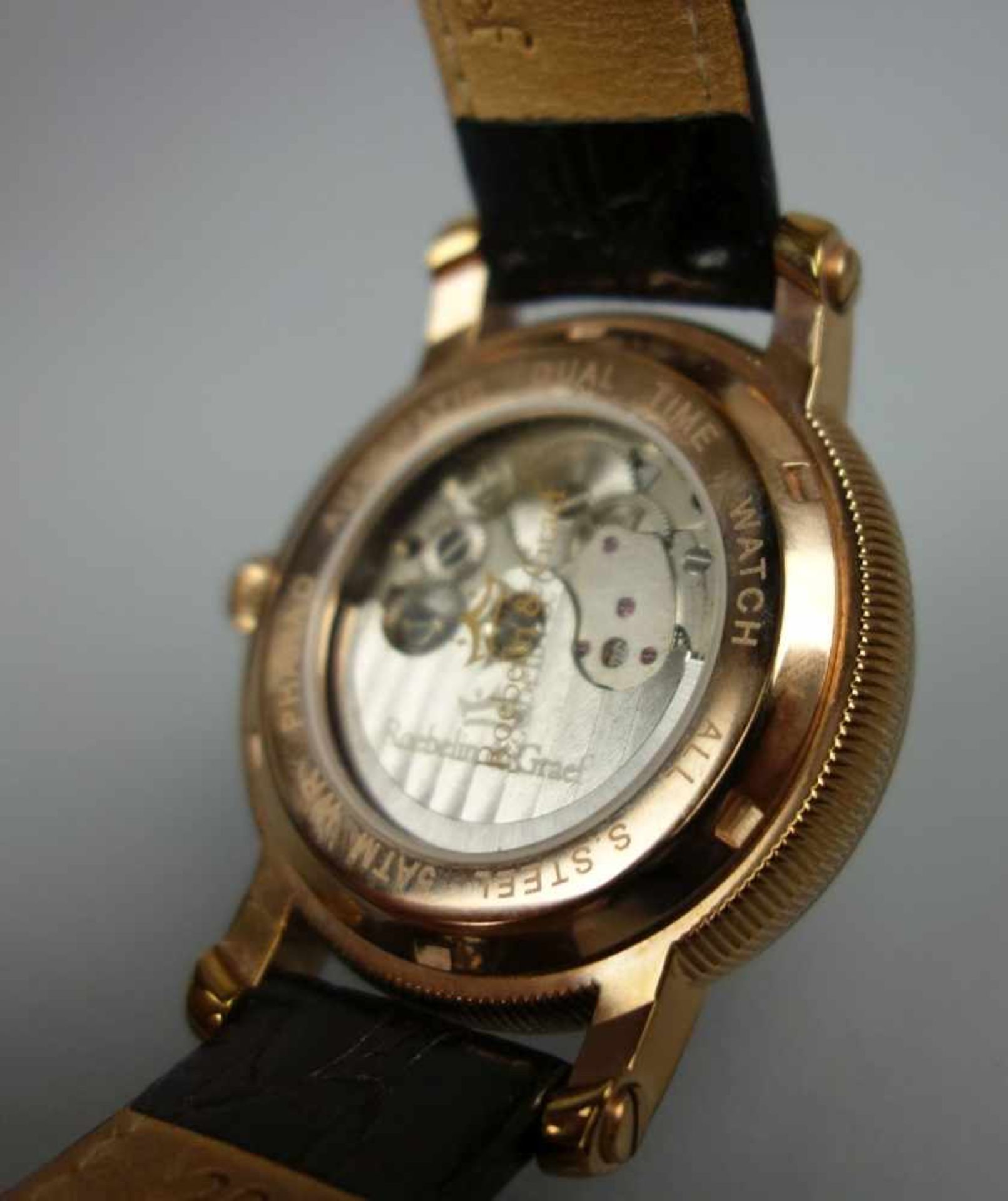 ARMBANDUHR ROEBELIN & GRAEF / wristwatch, Automatik-Uhr, Modell "Pharao". Rundes Edelstahlgehäuse in - Image 4 of 4