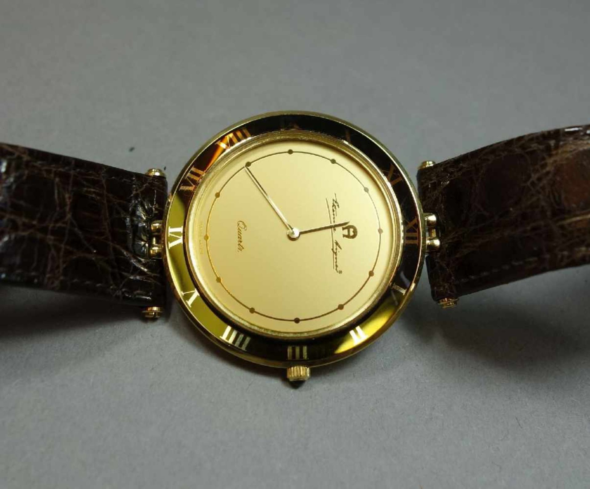 GOLDENE ARMBANDUHR ETIENNE AIGNER / wristwatch, Quarz-Uhr, Manufaktur Etienne Aigner AG / München. - Image 3 of 7