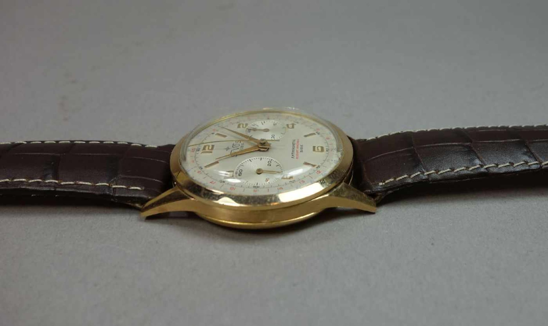 VINTAGE ARMBANDUHR / CHRONOGRAPH / wristwatch, Handaufzug, Mitte 20. Jh., Manufaktur S.I.V.O.S. SARL - Image 3 of 6