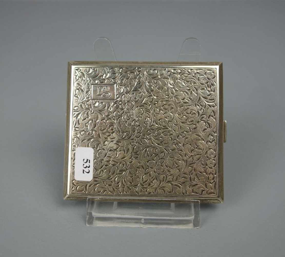 ZIGARETTENETUI / VISITENKARTENETUI / cigarette box, Tschechoslowakei, 800er Silber (94 g). Gemarkt