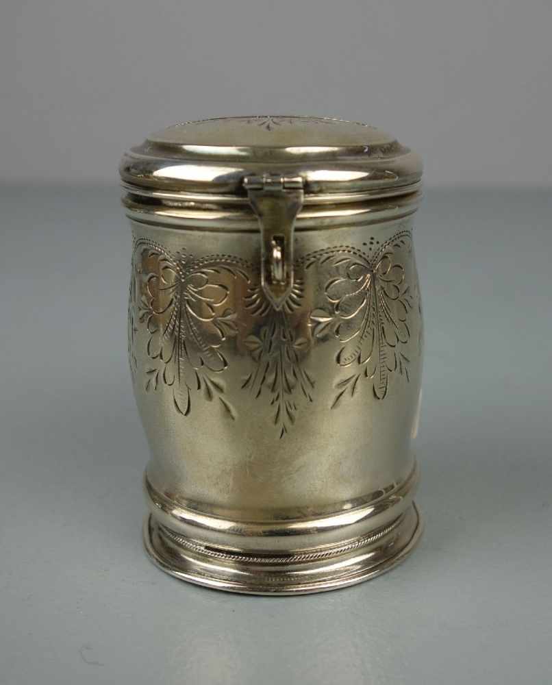 SPARDOSE / SPARBÜCHSE / money box, um 1850, unter dem Stand gemarkt mit Feingehaltsangabe, 13 - Bild 2 aus 5