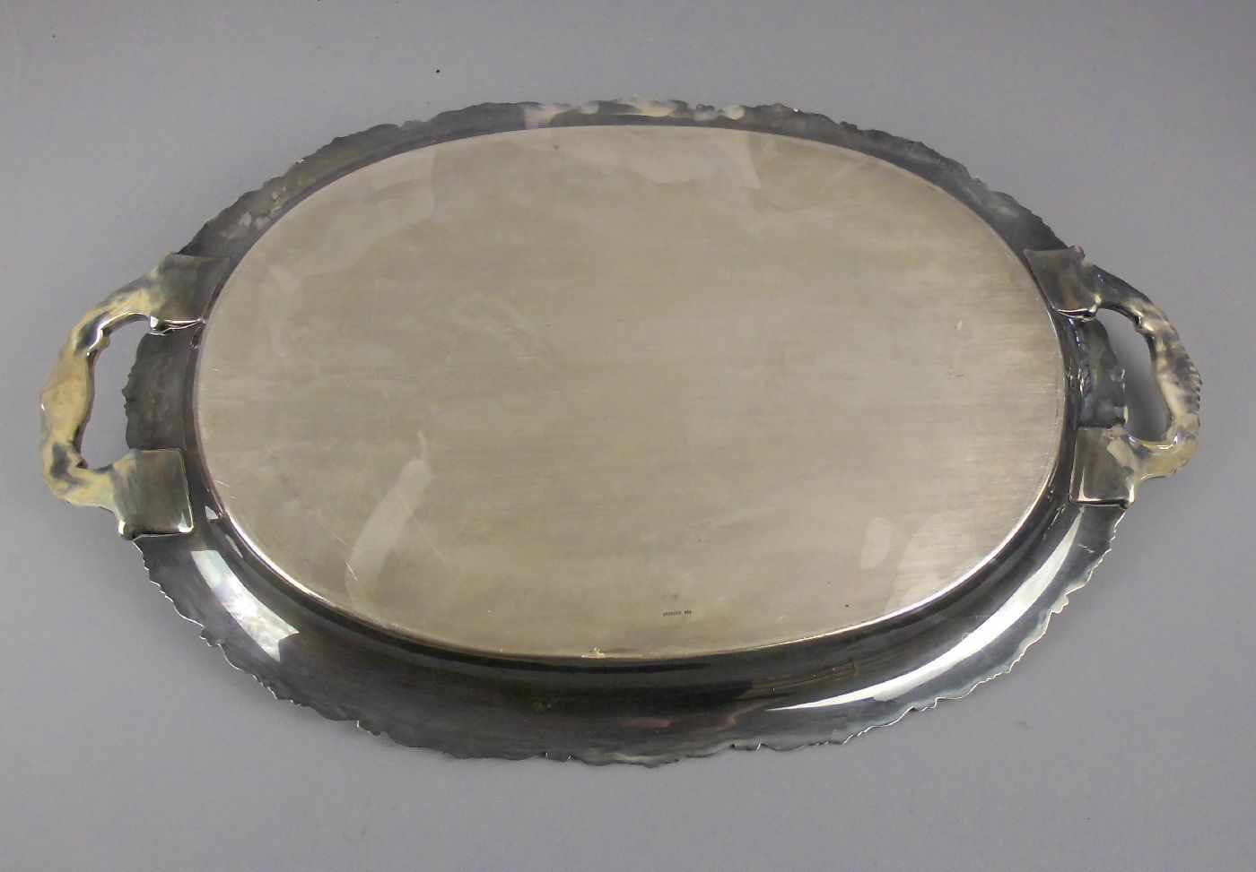 TABLETT / PLATTE / tray, Sterlingsilber (ca. 2270 g), gepunzt "Sterling" und nummeriert 950. Ovale - Bild 4 aus 5