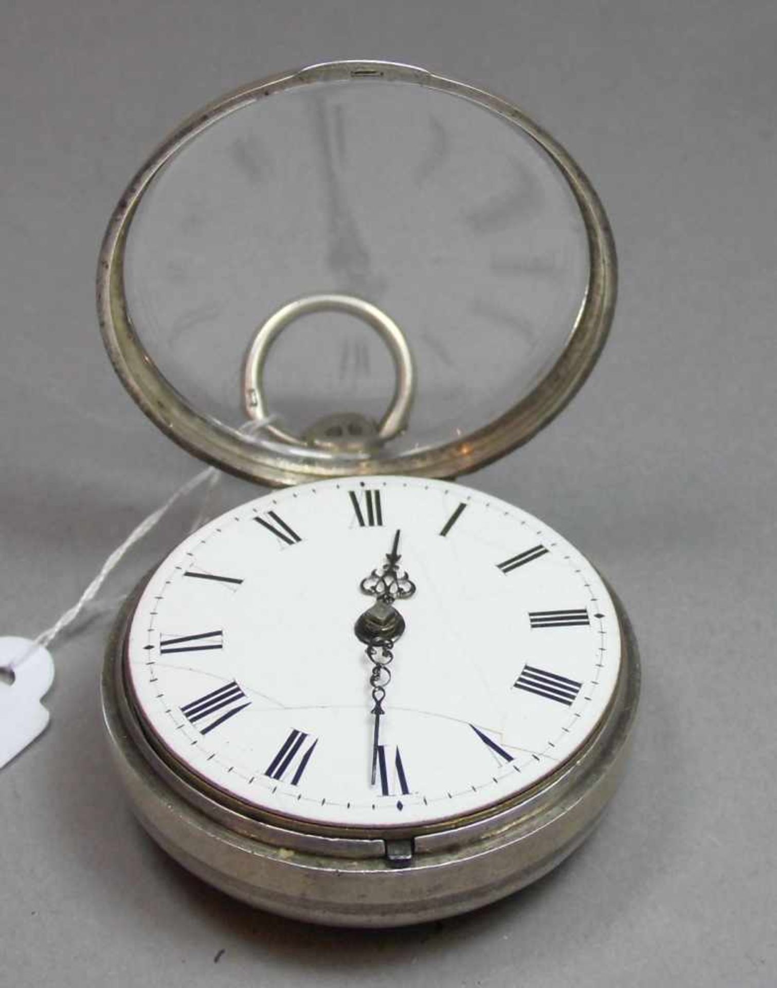 SPINDELTASCHENUHR MIT DOPPELSCHALEN-GEHÄUSE / pocket watch with pair case, Uhrengehäuse gem. " - Image 9 of 11