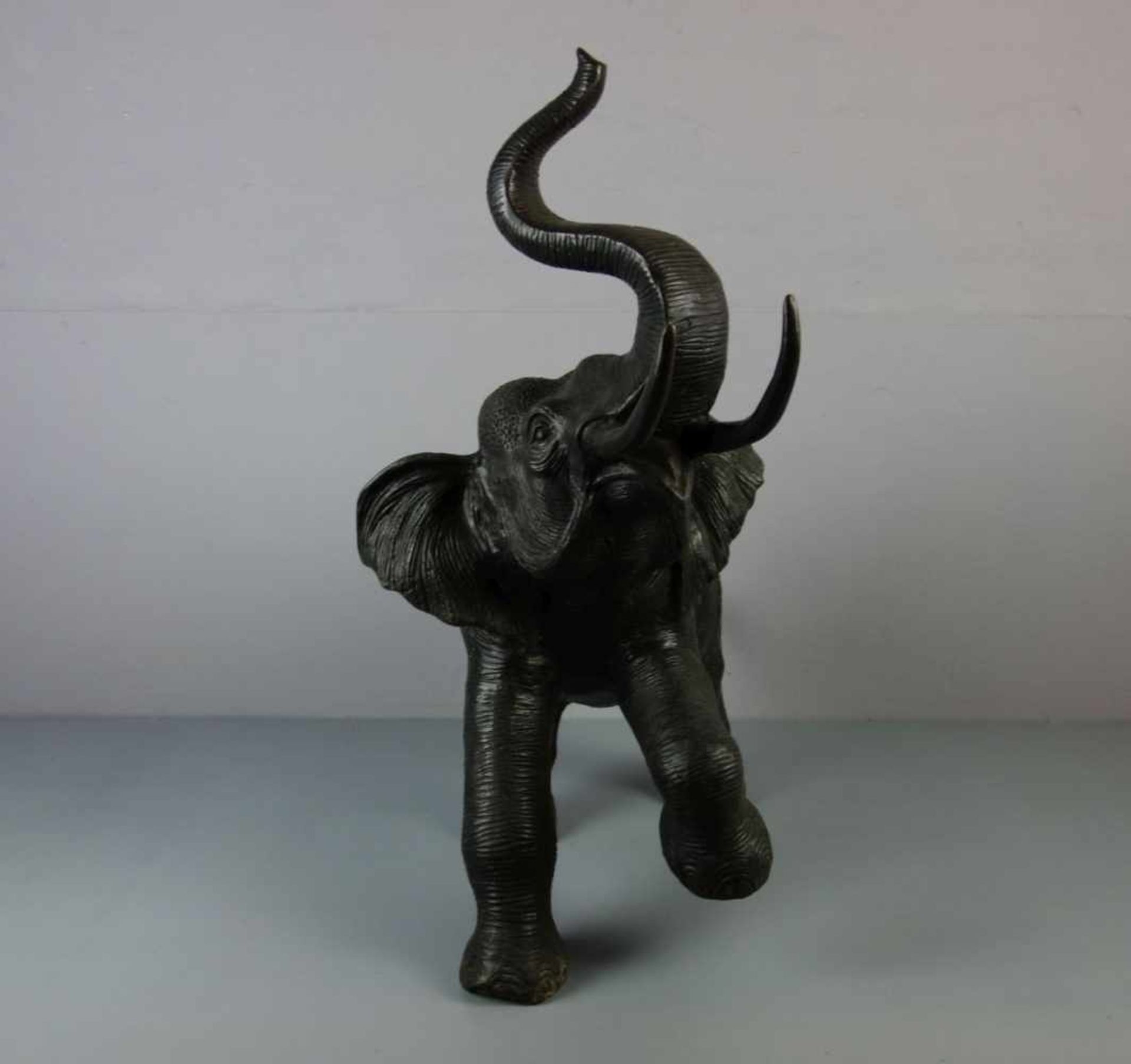 BILDHAUER DES 20./21. Jh., Skulptur / sculpture: "Elefant", Bronze, hellbraun patiniert. - Image 2 of 6