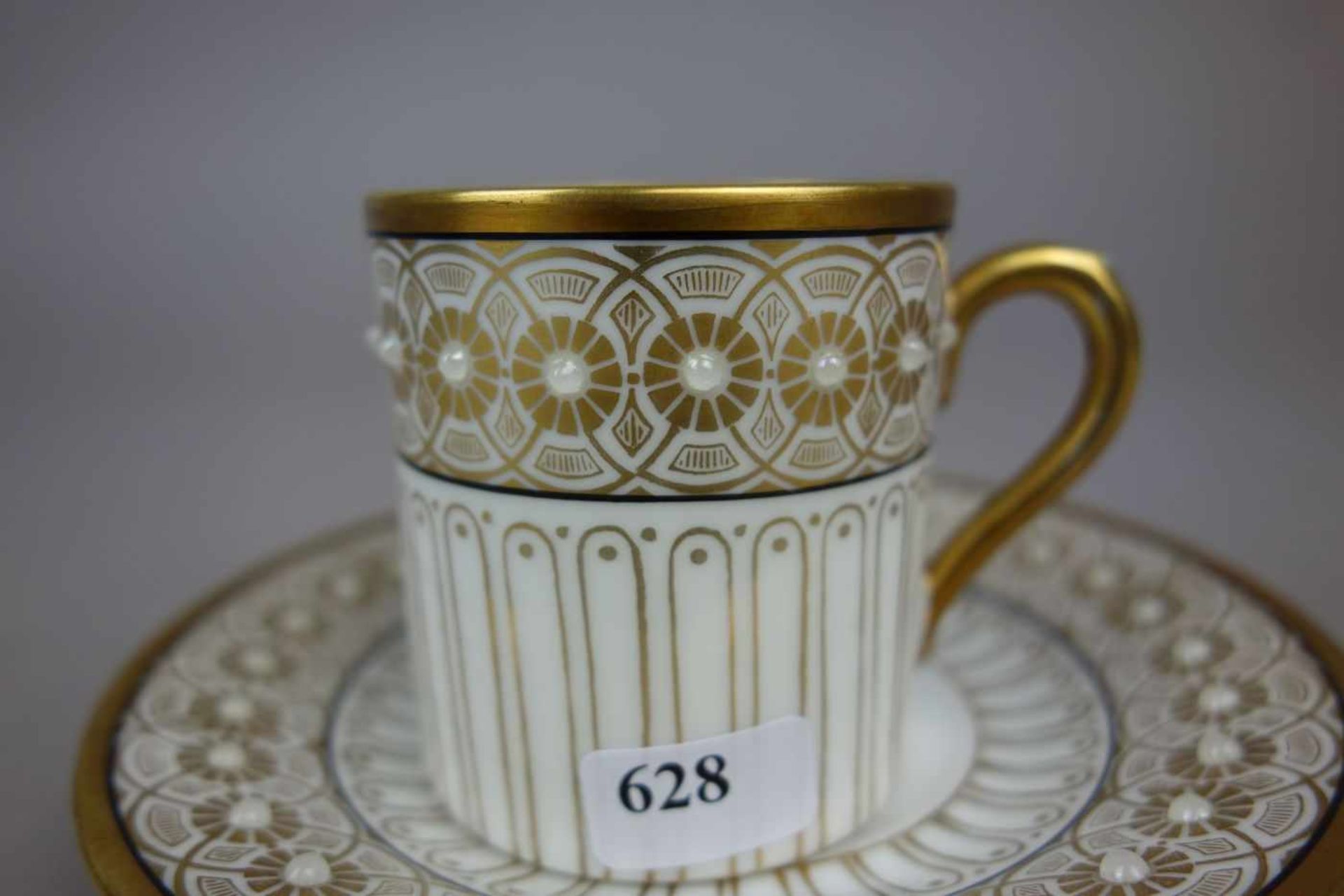 SAMMELTASSE / JUGENDSTIL - MOKKATASSE MIT UNTERTASSE / art nouveau cup and saucer, um 1900, - Bild 2 aus 5