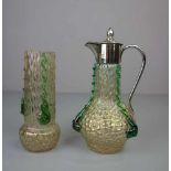 JUGENDSTIL - KARAFFE UND VASE "NAUTILUS", Glas, LOETZ Wwe., KLOSTERMÜHLE um 1900/1910, Dekor "