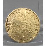 GOLDMÜNZE: DEUTSCHES REICH - 20 MARK / gold coin, Kaiserreich / Preußen, 1890, 7,9 Gramm, 900er