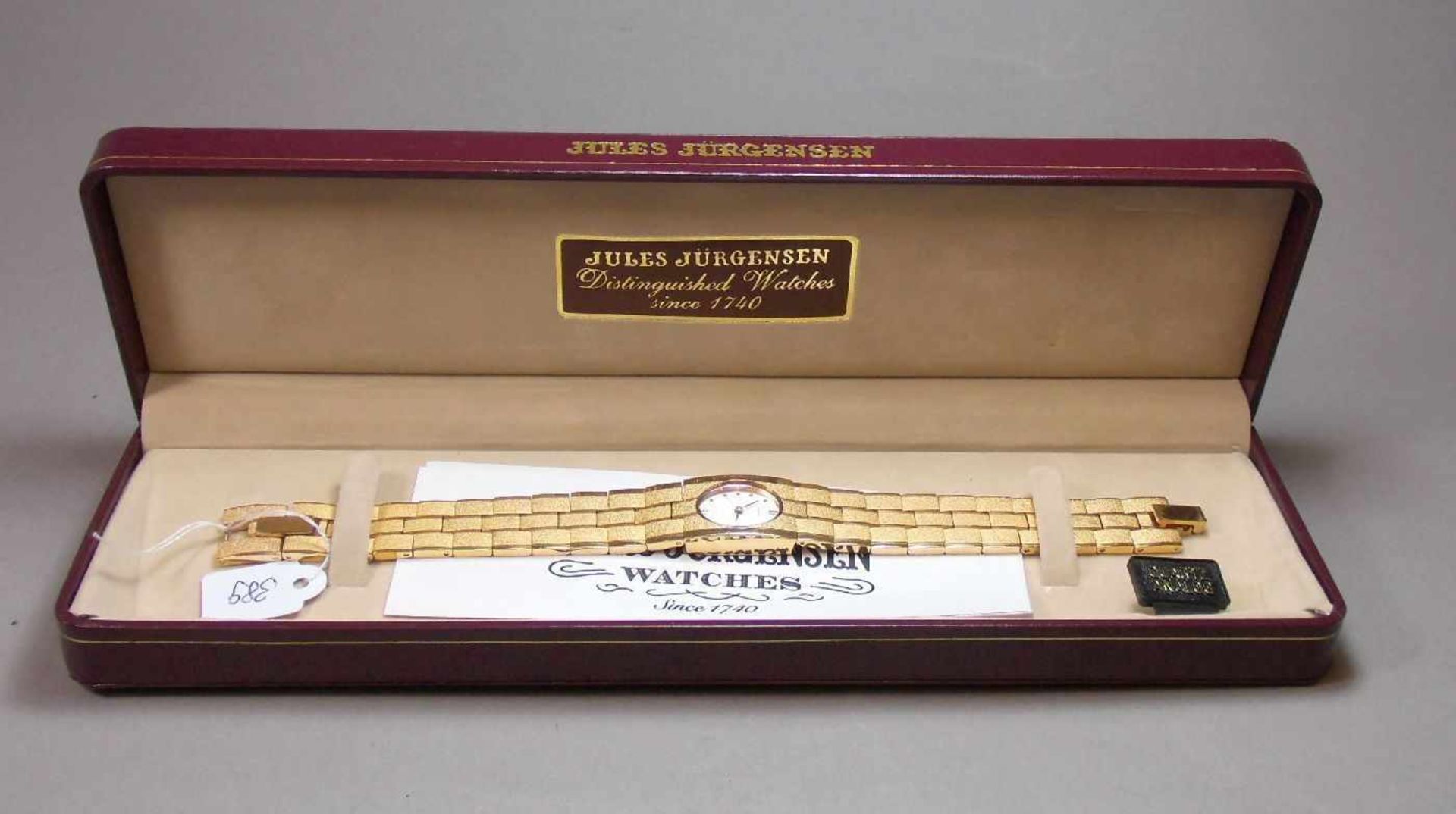 JULES JÜRGENSEN - DAMENUHR / wristwatch, rosévergoldet, Quarzwerk (neue Batterie erforderlich); - Bild 3 aus 6