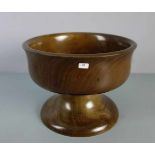 SCHALE / FUSSSCHALE / bowl on a stand, Mahagoni, aus einem Stück gedrechselt. Rundstand mit