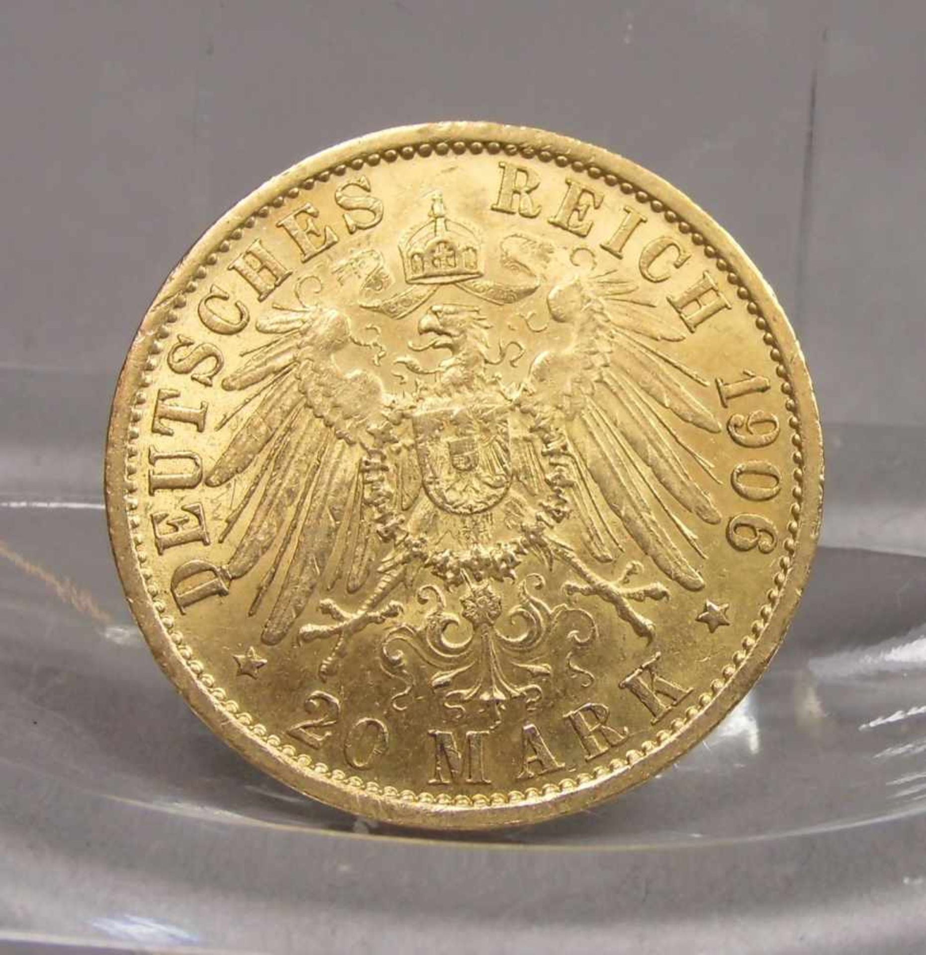 GOLDMÜNZE: DEUTSCHES REICH - 20 MARK / gold coin, Kaiserreich / Preußen, 1906, 8,0 Gramm, 900er