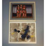 OBER, HERMANN (Freilassing1920-1997 ebd.), Paar Farblinolschnitte: "Komposition mit Figuren",