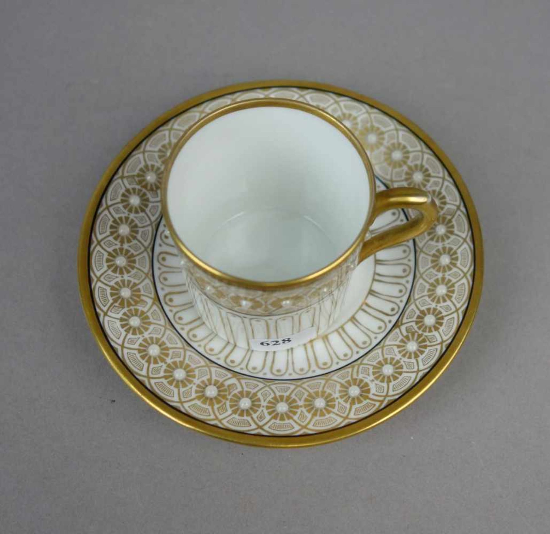 SAMMELTASSE / JUGENDSTIL - MOKKATASSE MIT UNTERTASSE / art nouveau cup and saucer, um 1900, - Bild 3 aus 5