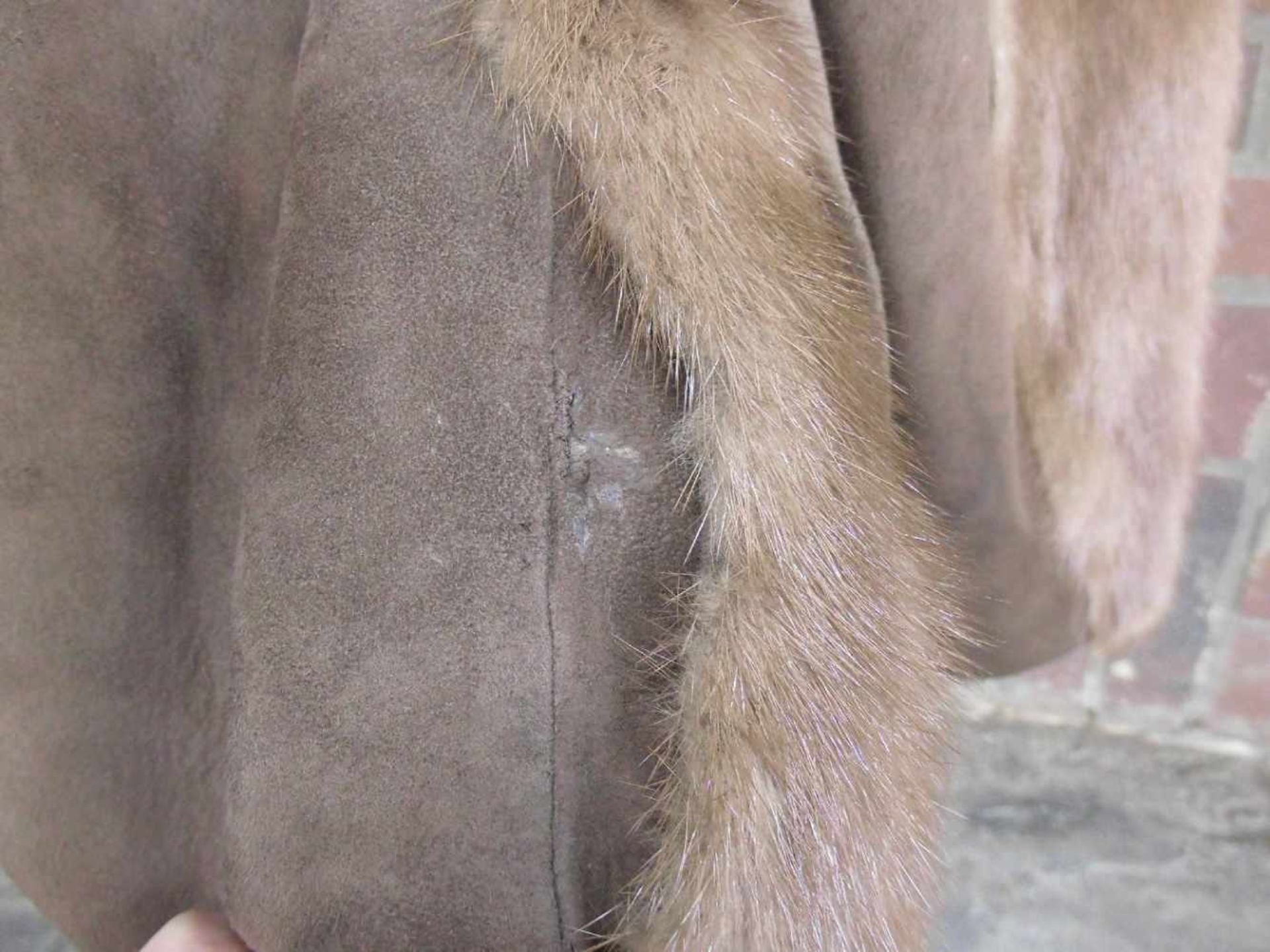 PELZ KURZMANTEL / TAILLIERTE NERZ - JACKE / fur coat, Größe 38 / 40 (M/L), hellbrauner Pelz mit - Image 8 of 9