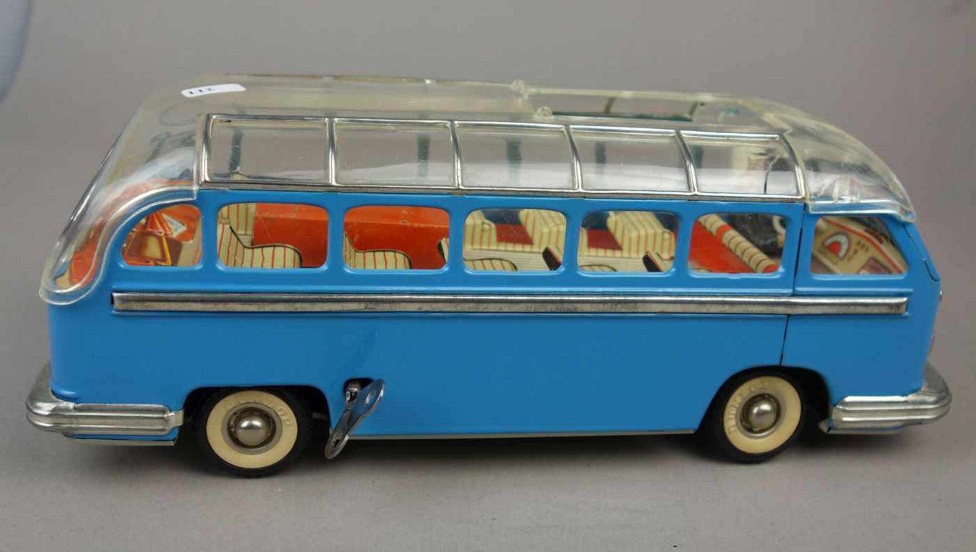 BLECHSPIELZEUG FAHRZEUG: SETRA REISEBUS / BUS / tin toy bus, um 1960, Blech und Plastik, farbig - Bild 5 aus 8