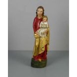 ANONYMER BILDSCHNITZER (20. Jh.), Skulptur / sculpture: "Madonna mit Kind / Maria mit Kind", Holz