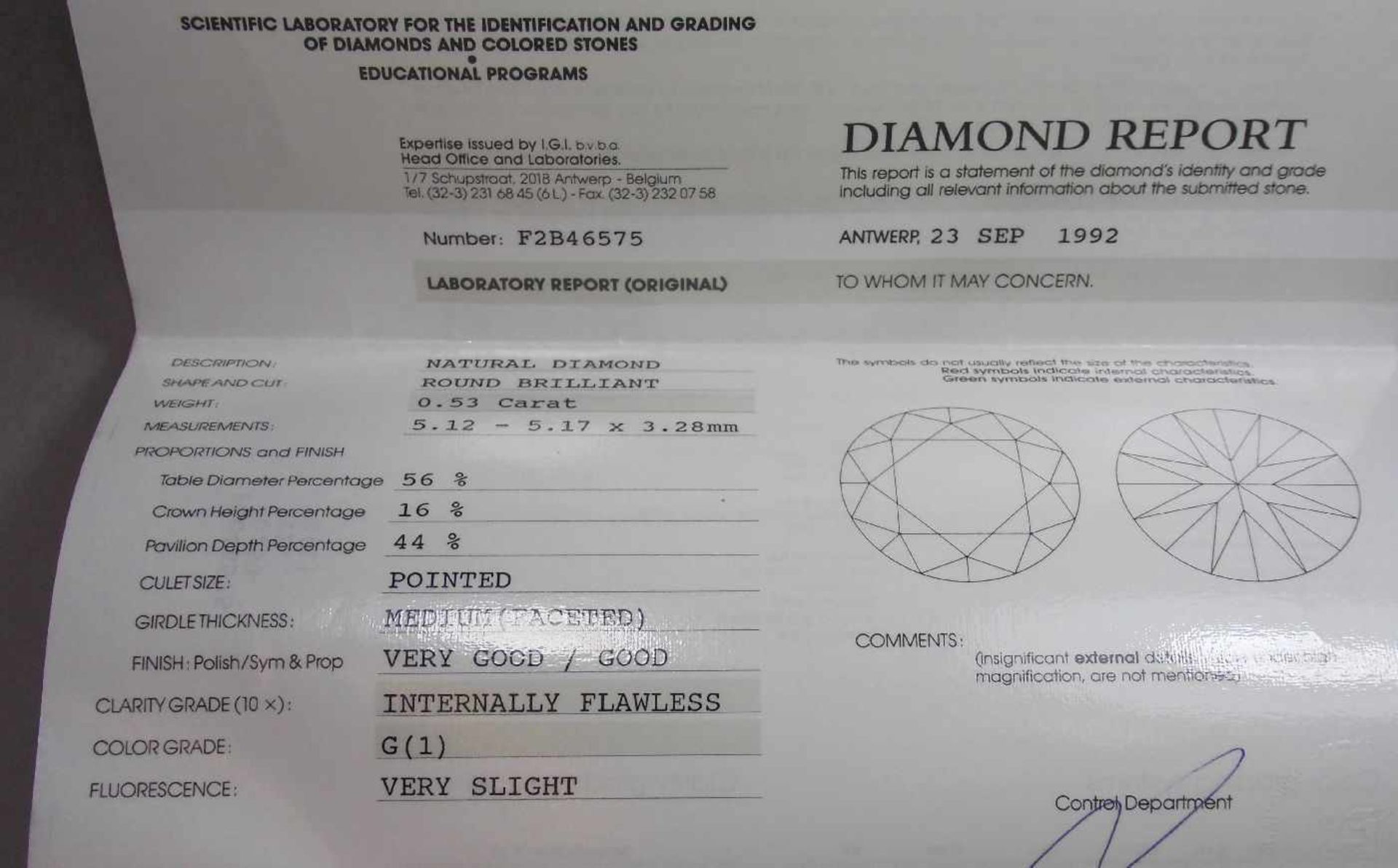 SOLITÄRRING / BRILLANTRING, 585er Gelbgold. Brillant in Altschliff von ca. 0,53 Carat. Nach - Bild 7 aus 9