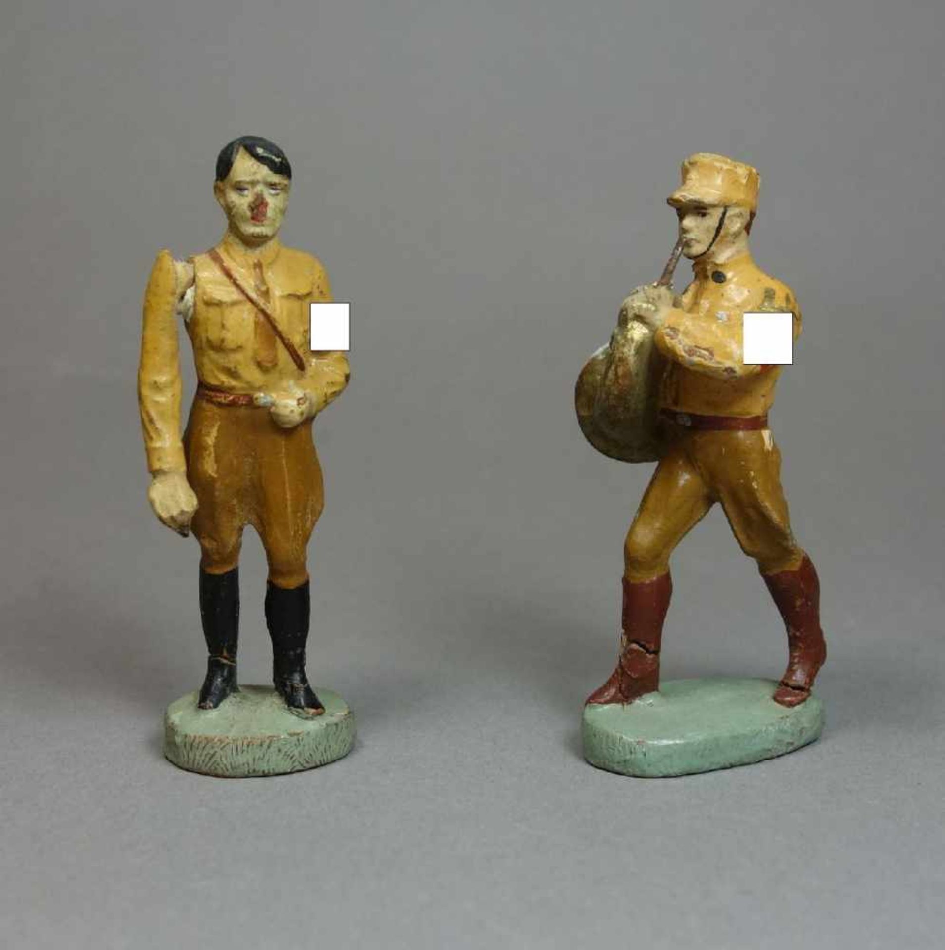 HISTORISCHE SPIELFIGUREN / SPIELZEUG-FIGUREN: HITLER und SOLDAT, 1. H. 20. Jh. / "Drittes Reich", - Bild 2 aus 8