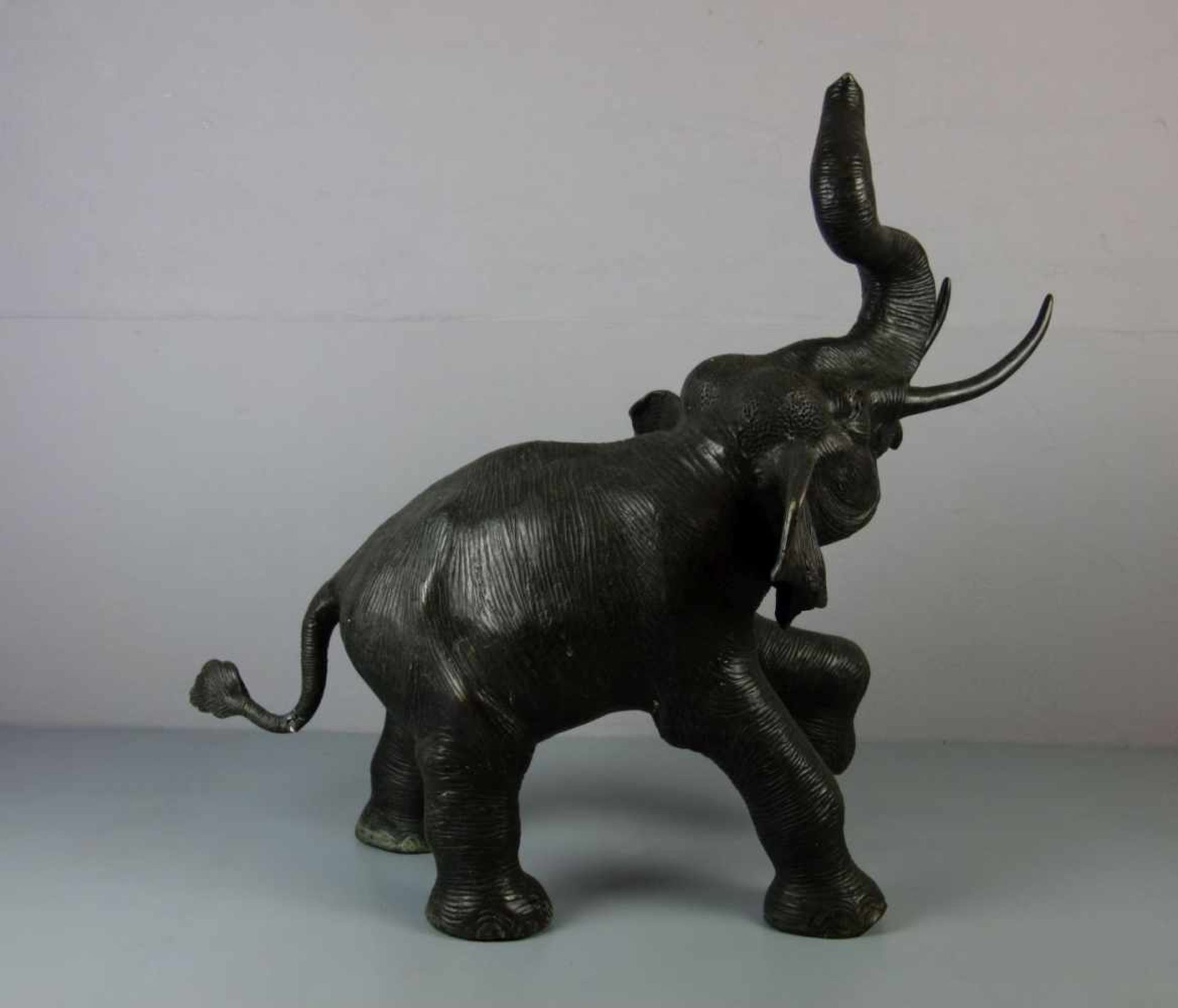 BILDHAUER DES 20./21. Jh., Skulptur / sculpture: "Elefant", Bronze, hellbraun patiniert. - Image 3 of 6