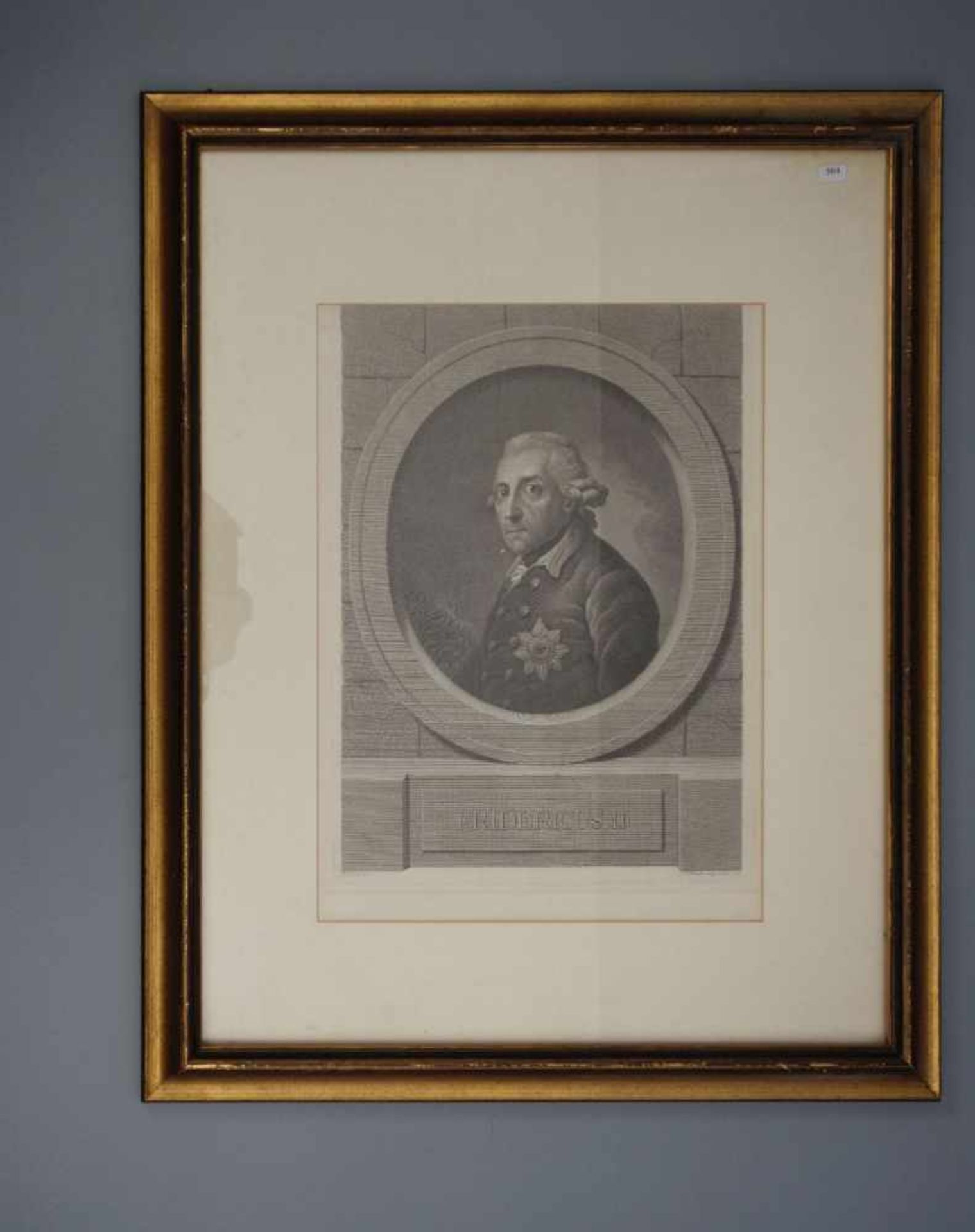 BAUSE, JOHANN FRIEDRICH (1738-1814), Radierung / etching: "FRIDERICUS II" / "Friedrich der Große",