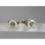 OHRSTECKER MIT BRILLANTEN / earstuds, 585er Gelbgold, jeweils mit Brillant von 0,25 Carat. Nach