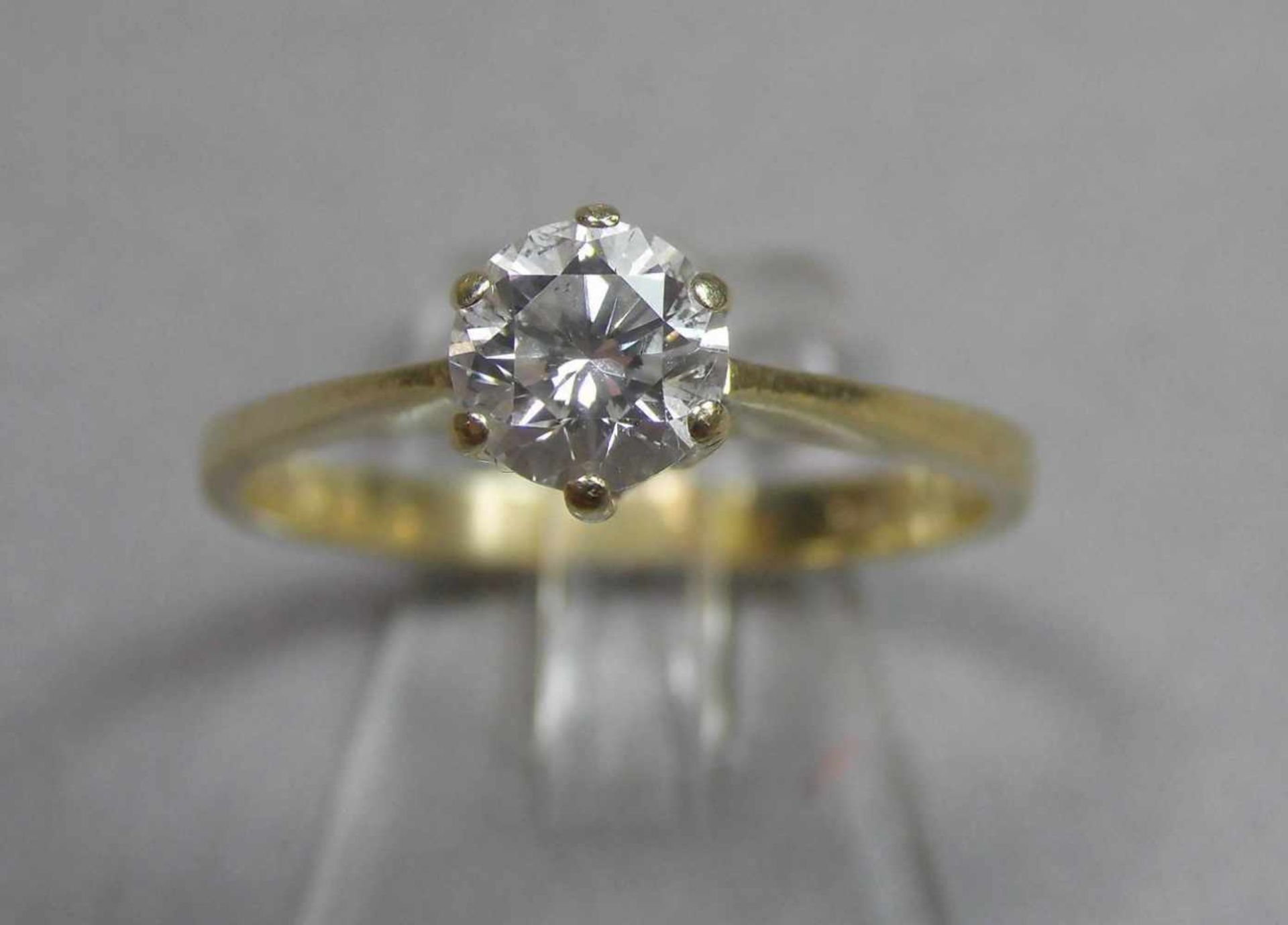 SOLITÄRRING / BRILLANTRING, 585er Gelbgold. Brillant in Altschliff von ca. 0,53 Carat. Nach - Bild 3 aus 9