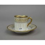 SAMMELTASSE / JUGENDSTIL - MOKKATASSE MIT UNTERTASSE / art nouveau cup and saucer, um 1900,