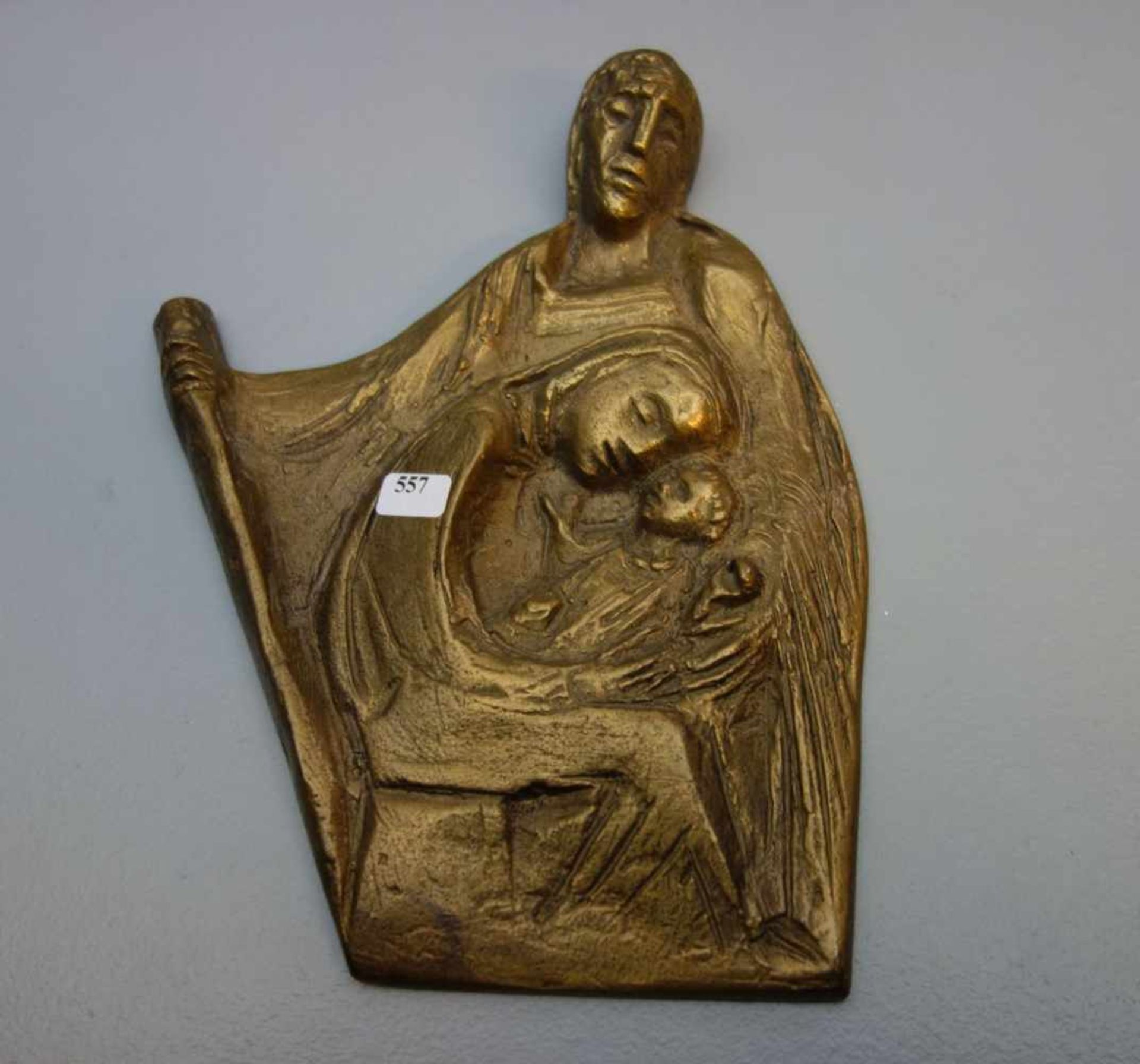 KRAUTWALD, JOSEPH (Borkenstadt / Oberschlesien 1914-2003 Rheine), Relief: "Heilige Familie", Bronze,
