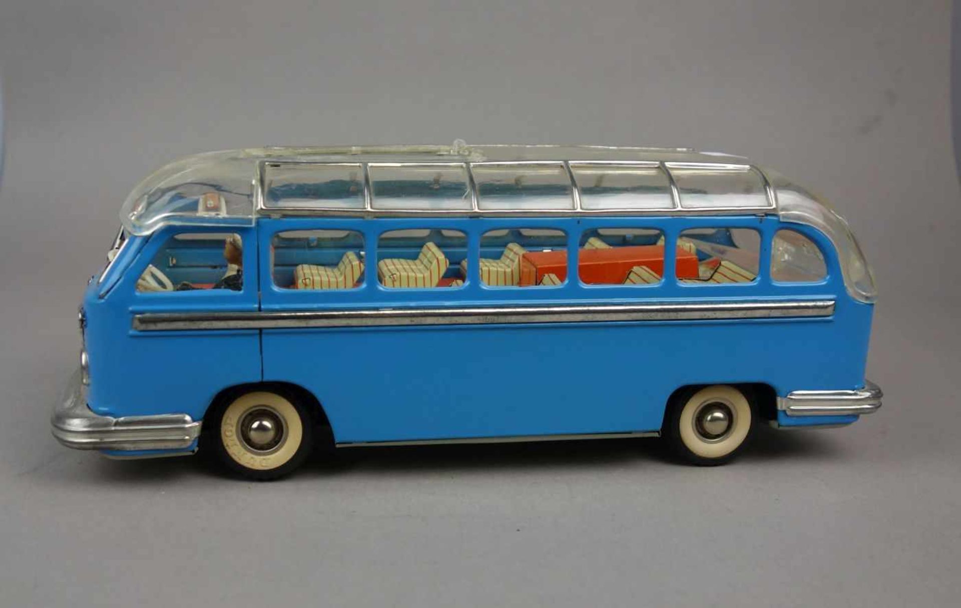 BLECHSPIELZEUG FAHRZEUG: SETRA REISEBUS / BUS / tin toy bus, um 1960, Blech und Plastik, farbig