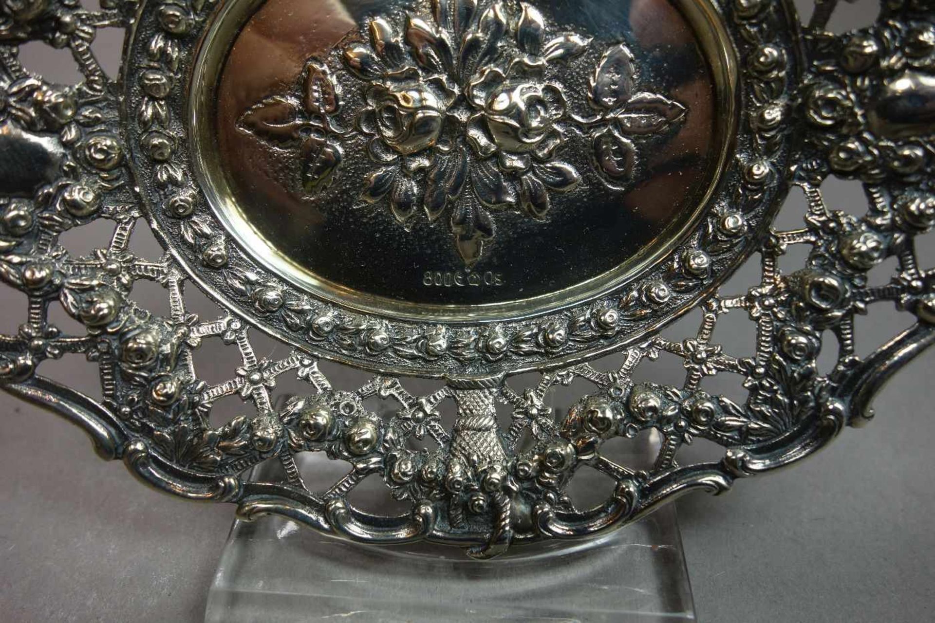 SCHALE / DURCHBRUCHSCHALE / KORBSCHALE / silver bowl, 800er Silber (41 g), gepunzt mit - Image 2 of 3