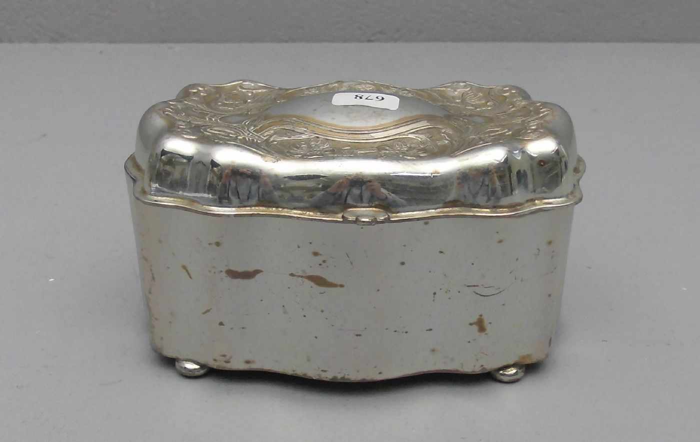 VERSILBERTE JUGENDSTIL - DECKELDOSE / art nouveau plated box, versilbertes Metall, Jugendstil / " - Bild 2 aus 4