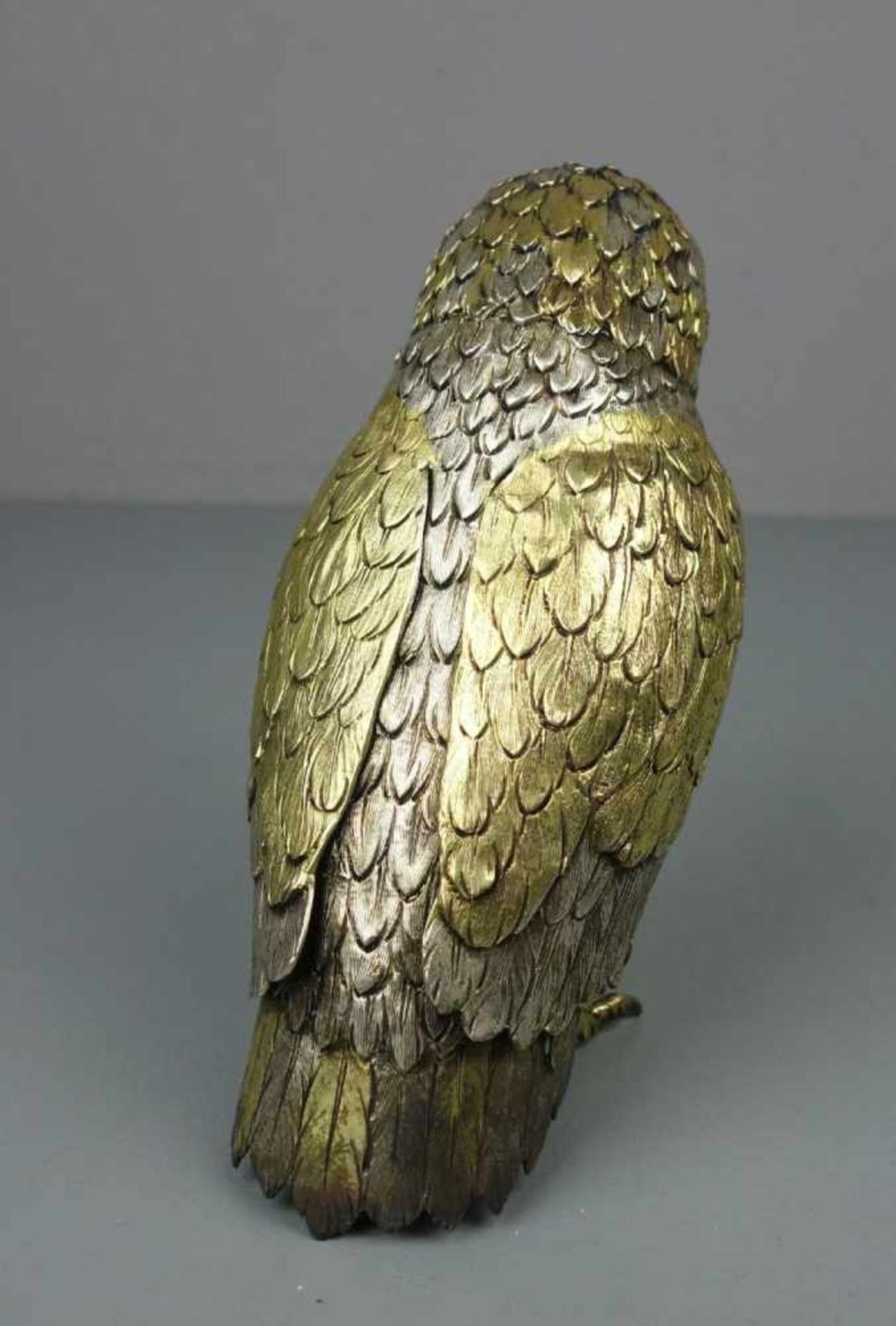 GROSSE SILBERNE VOLLPLASTISCHE EULE / silver owl figure, 20. Jh., 925er Silber, 597 Gramm. - Image 4 of 9