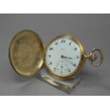 GOLD-SAVONETTE / TASCHENUHR MIT SPRUNGDECKEL / hunter case pocket watch, 1. H. 20. Jh.,