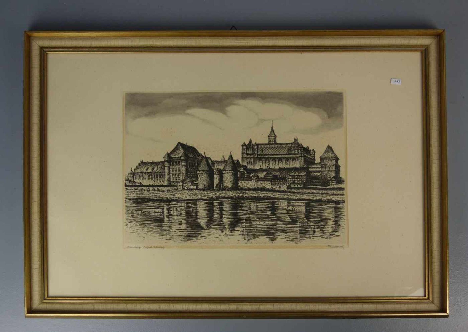 KREISEL, PAUL (Danzig 1891-1982 Bad Schwartau), Radierung und Aquatinta: "Marienburg". Mit Bleistift