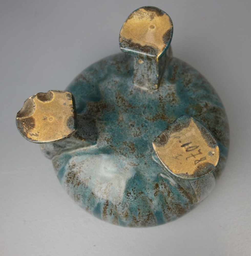 JUGENDSTIL - FUSSSCHALE / art nouveau bowl on a stand, Keramik, ungemarkt, wohl Kunsttöpferei Carl - Bild 5 aus 5