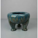 JUGENDSTIL - FUSSSCHALE / art nouveau bowl on a stand, Keramik, ungemarkt, wohl Kunsttöpferei Carl