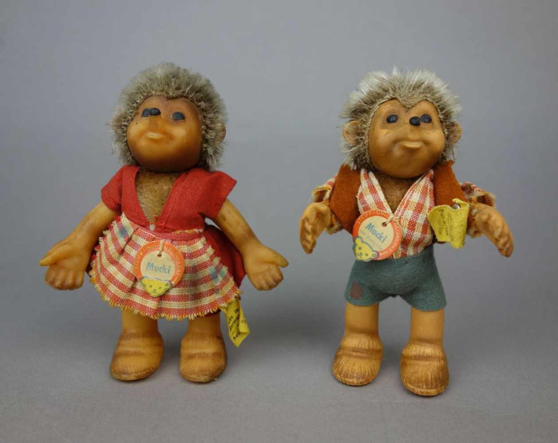 5 STEIFF - MICKI, MUCKI UND MECKI FIGUREN / IGEL FAMILIE, 1970er Jahre, Manufaktur Steiff, jeweils - Bild 2 aus 7