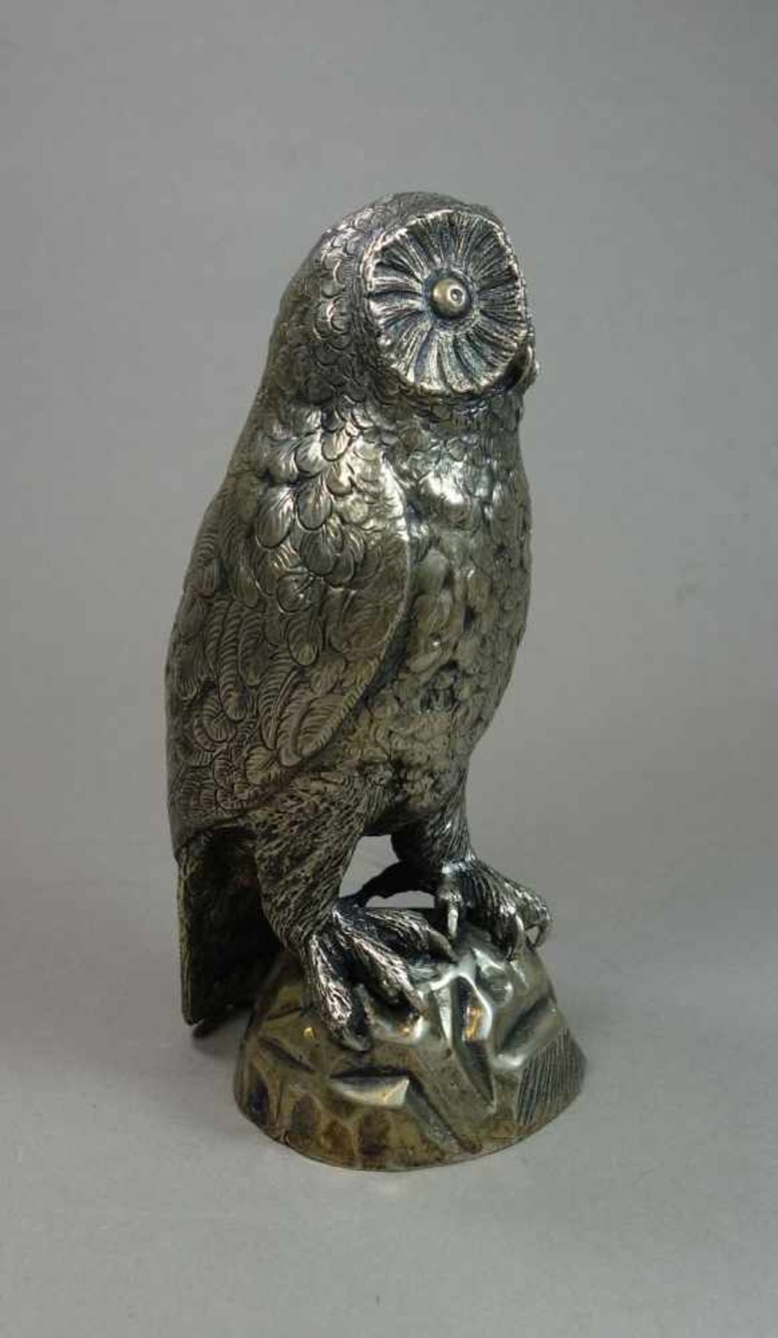 SILBERNE VOLLPLASTISCHE EULE / silver owl figure, 20. Jh., 830er Silber, 306 Gramm, deutsch. Gemarkt - Bild 2 aus 9