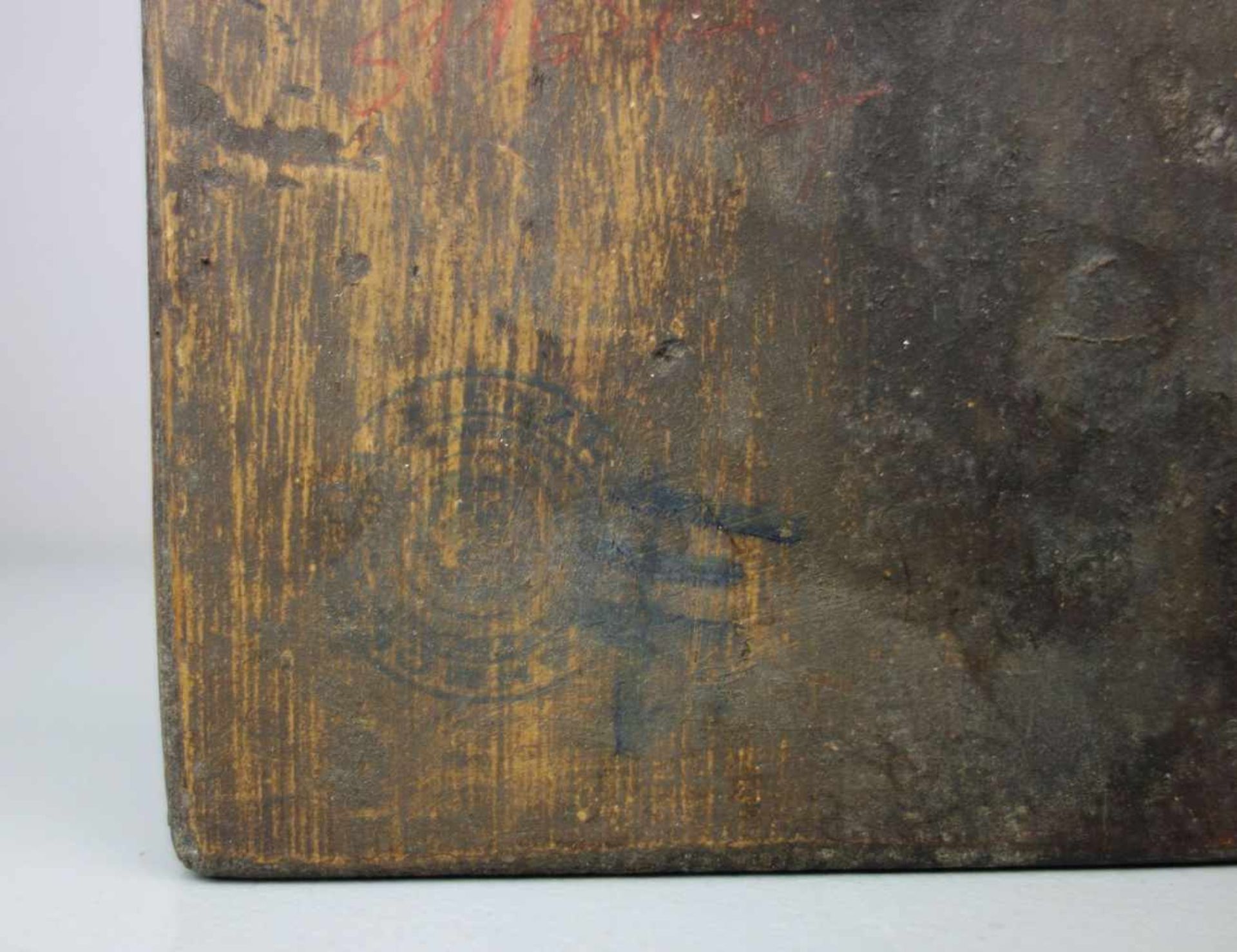 KLEINE IKONE "APOSTEL SIMON PETRUS" / icon, Tempera über Kreidegrund auf Holz, Goldgrund. - Bild 6 aus 6