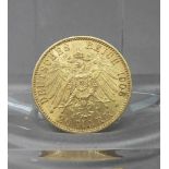 GOLDMÜNZE: DEUTSCHES REICH - 20 MARK / gold coin, Kaiserreich / Preußen, 1906, 900er Gold (7,9 g).