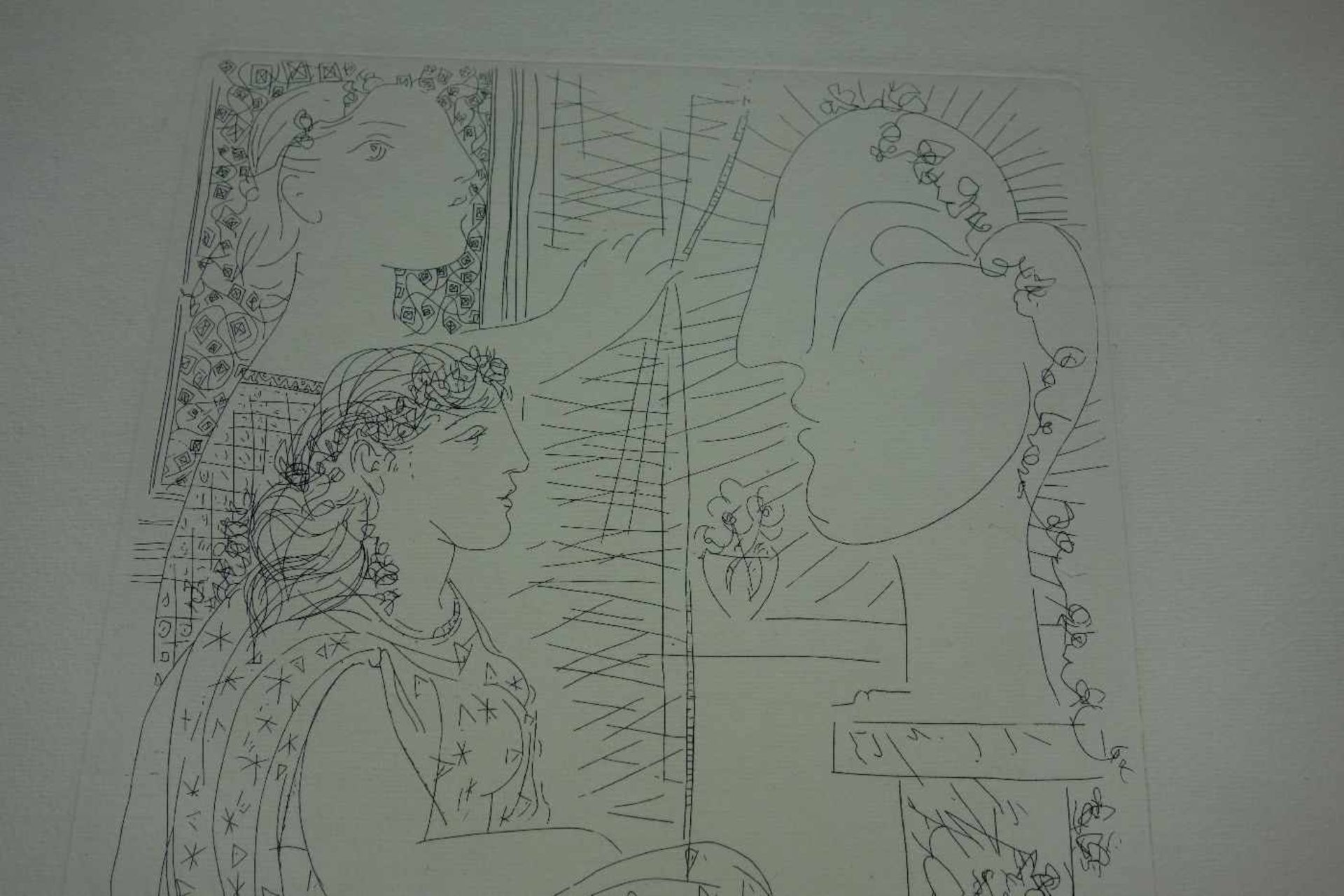 PICASSO , PABLO (1881-1973), Radierung / engraving aus der Suite Vollard: "Deux modèles vêtus", 1933 - Image 5 of 9