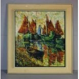 SEEMANN, RUDOLF (Frankfurt / Oder 1906-1977 Rheine), Gemälde / painting: "Schiffe im Hafen", Öl
