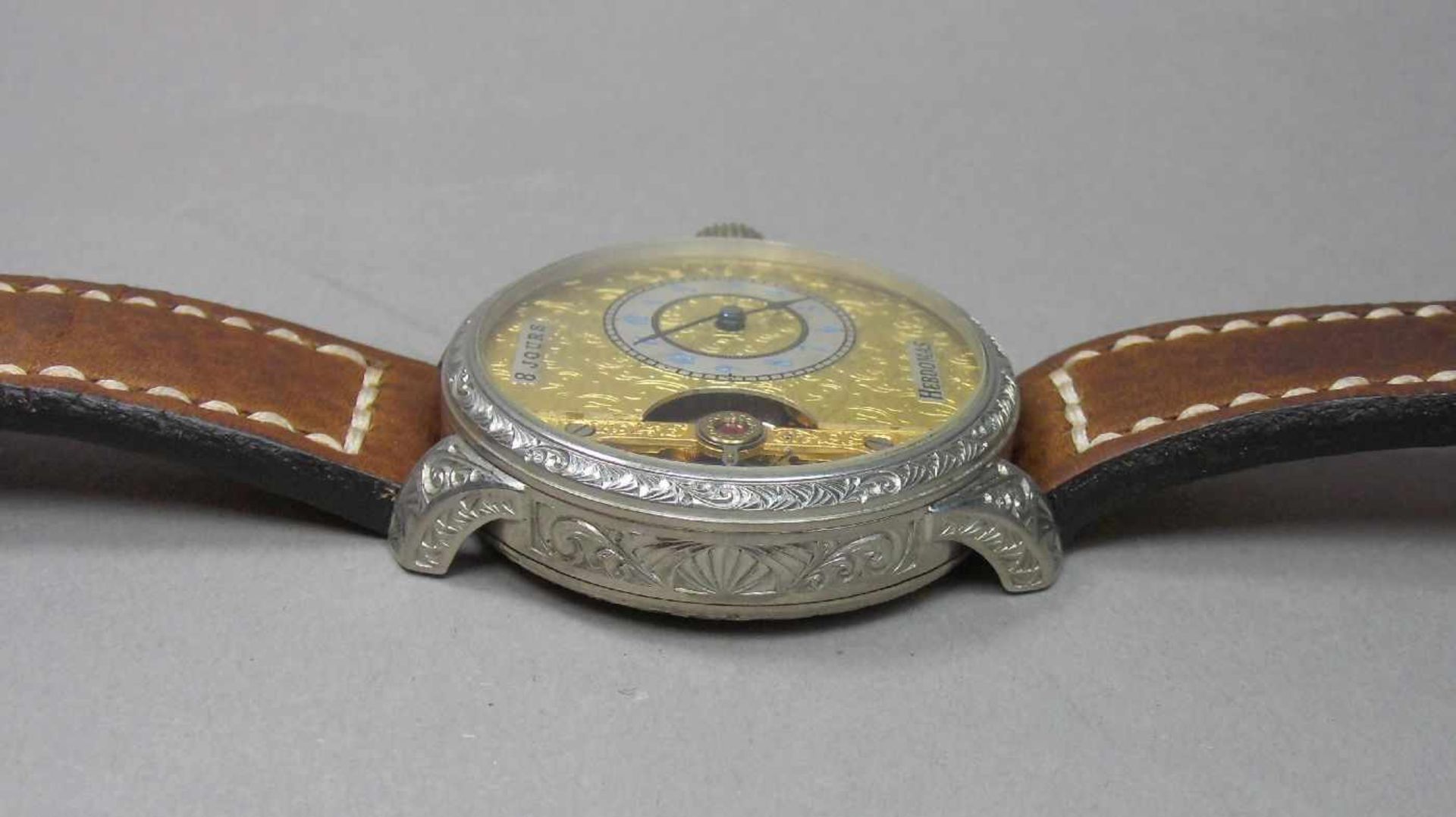 ARMBANDUHR, gearbeitet aus einer Taschenuhr / Mariage / wristwatch, 20. Jh., Handaufzug (Krone). - Image 3 of 7