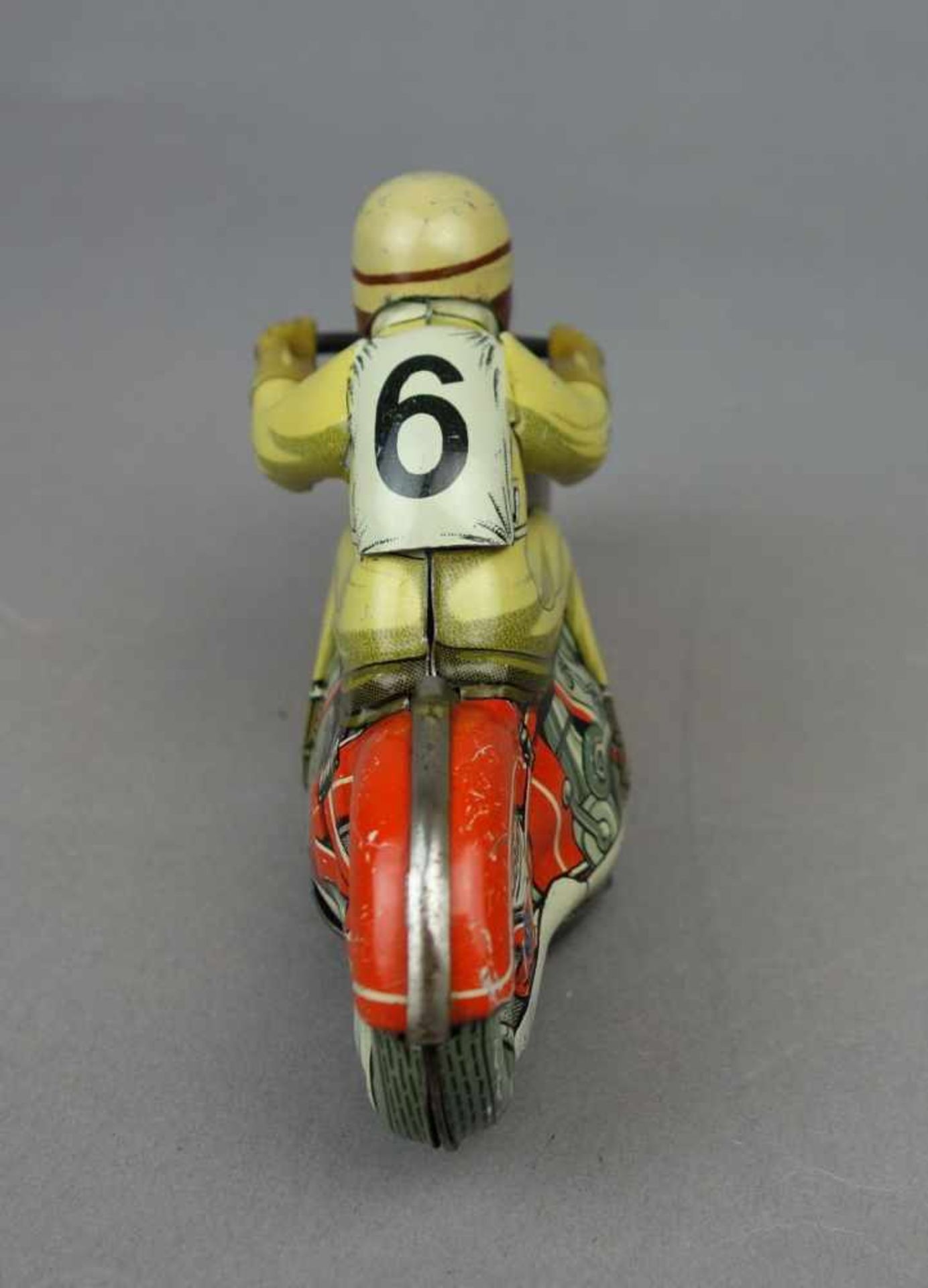 BLECHSPIELZEUG: MOTORRAD "MIRAKOMOT" / tin toy bike, um 1955, Manufaktur Schuco / Nürnberg, Blech, - Image 2 of 5
