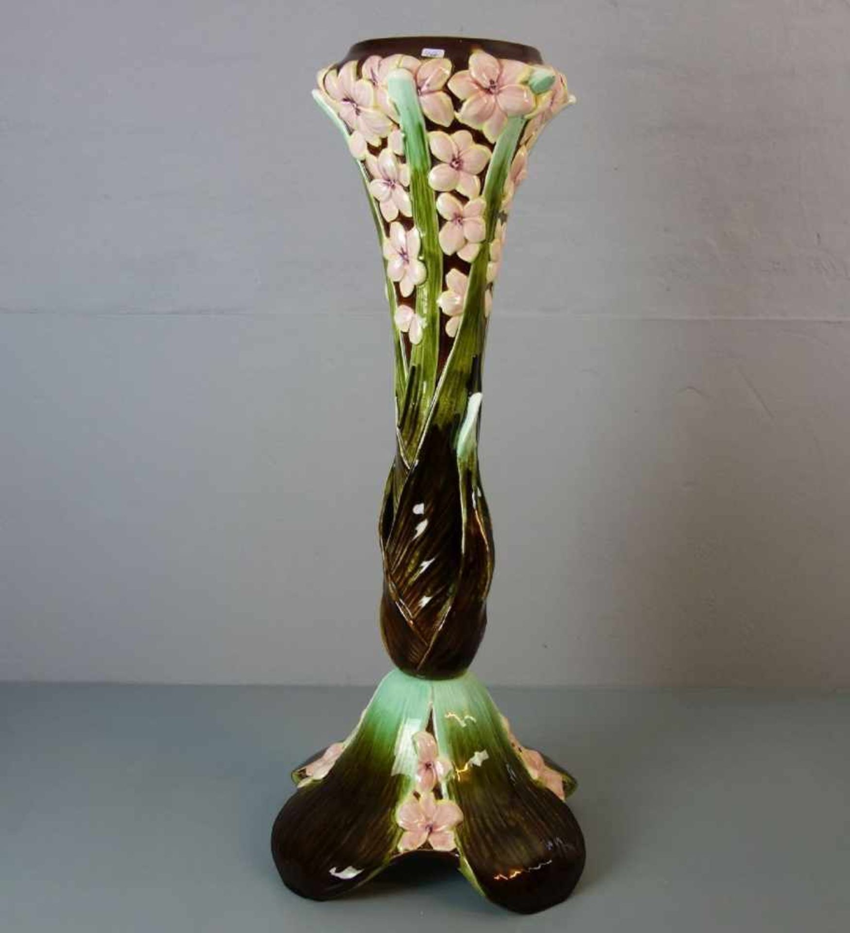 JUGENDSTIL - BLUMENSÄULE / art nouveau flowerstand, Keramik, zweiteilig mit montiertem Fuß, unter