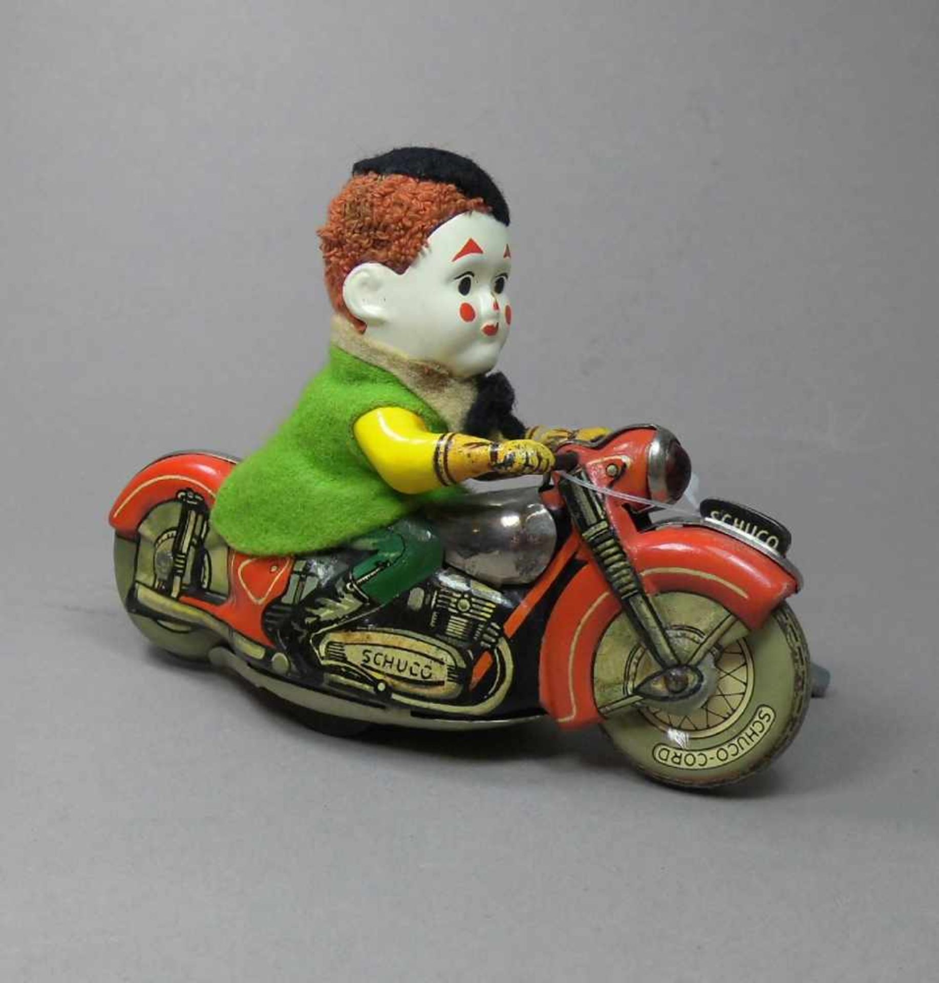 SPIELZEUG / BLECHSPIELZEUG: Motodrill "Clown" / tin toy clown, 1950er Jahre, Manufaktur Schuco / - Bild 4 aus 6