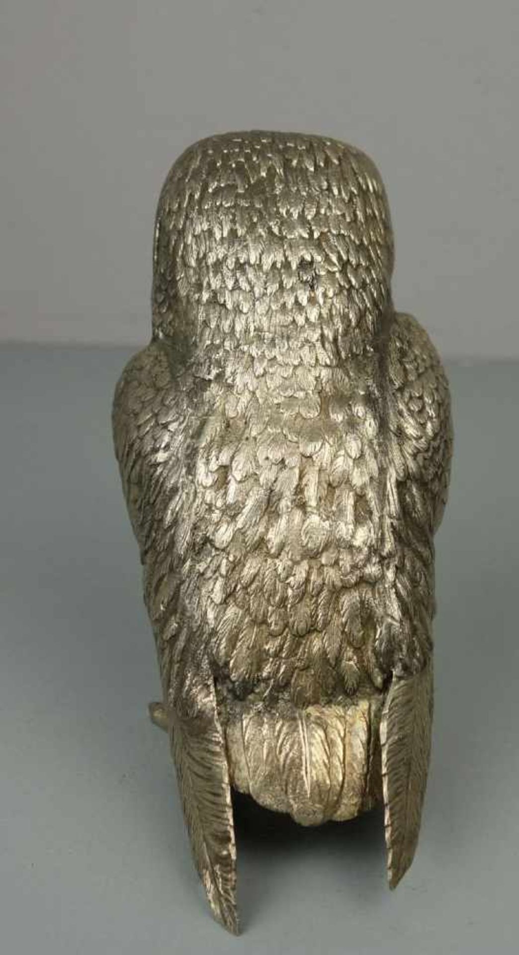 GROSSE SILBERNE VOLLPLASTISCHE EULE / SCHLEIEREULE / silver owl figure, 20. Jh., 835er Silber, 696 - Image 3 of 9