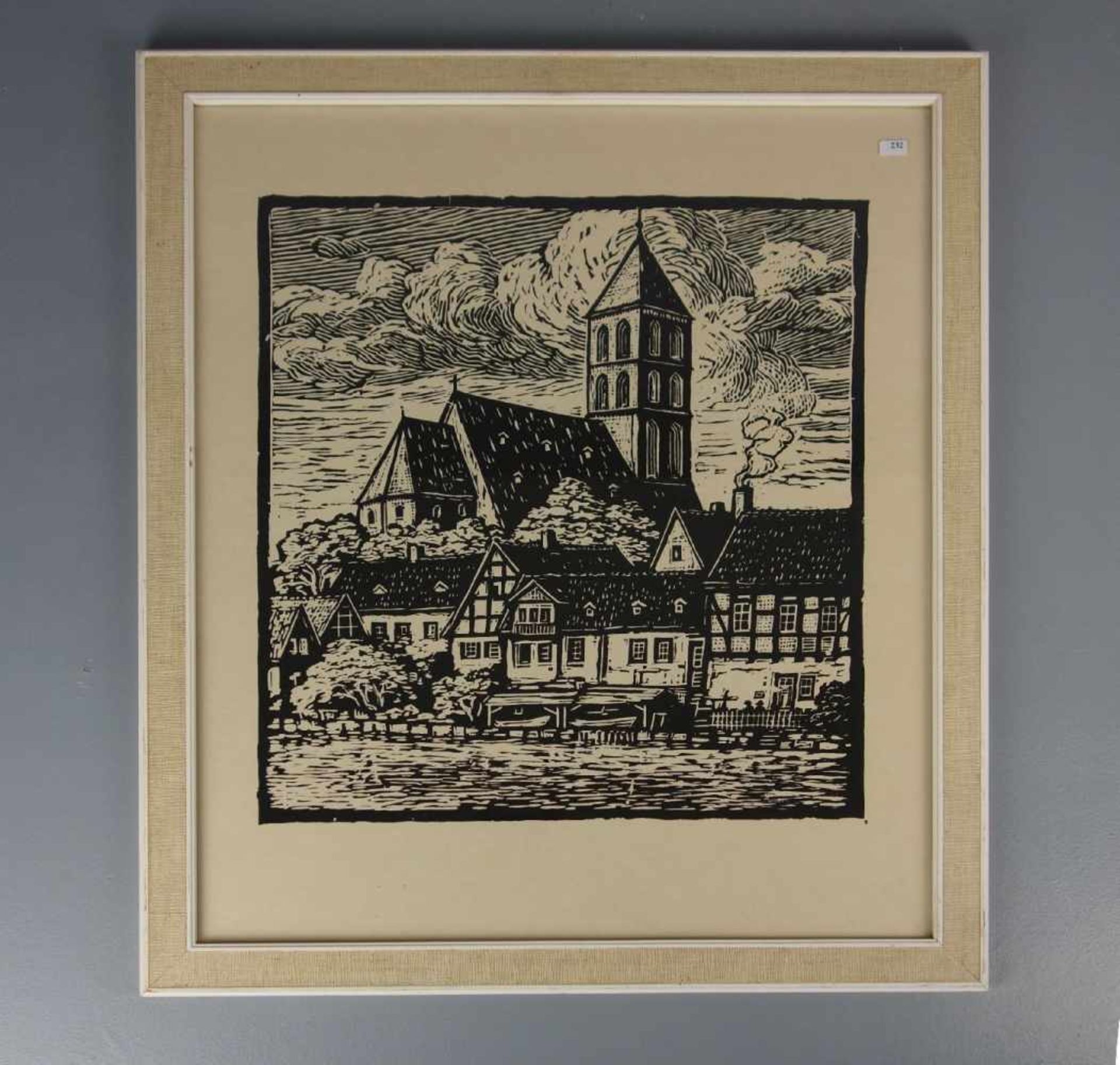 EVERZ, HEINRICH (Lippstadt 1882-1967 Coesfeld), Holzschnitt: "Stadt Rheine", im Druck u. r.