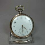 TASCHENUHR MIT GALONNÉ-GEHÄUSE / pocket watch, um 1907, Handaufzug (Krone), Silbergehäuse mit