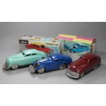 BLECHSPIELZEUGE / FAHRZEUGE: 3 Mirakocars - Modell 1001 / tin toy cars, Mitte 20. Jh., Manufaktur